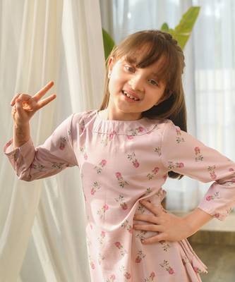 Rosey pink dhoti jumpsuit kids 4
