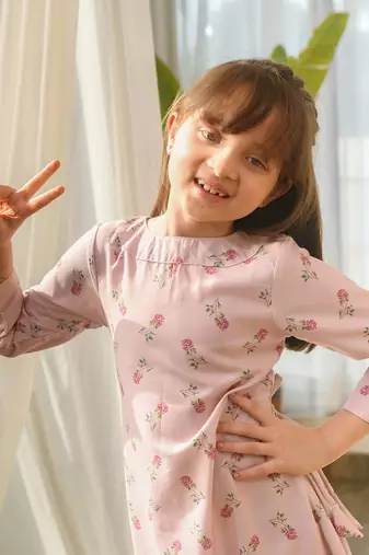 Rosey pink dhoti jumpsuit kids