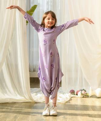 Very peri lilac dhoti jumpsuit kids 1