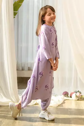 Very peri lilac dhoti jumpsuit kids