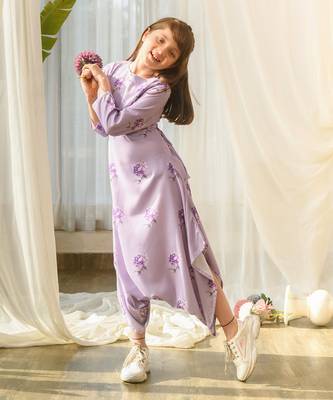 Very peri lilac dhoti jumpsuit kids 3