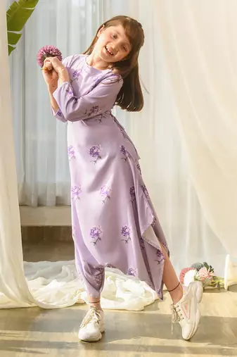 Very peri lilac dhoti jumpsuit kids