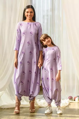 Very peri lilac dhoti jumpsuit kids
