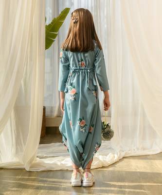 Dusty teal dhoti jumpsuit kids 3