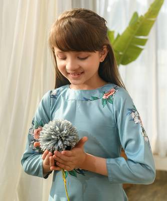 Dusty teal dhoti jumpsuit kids 4