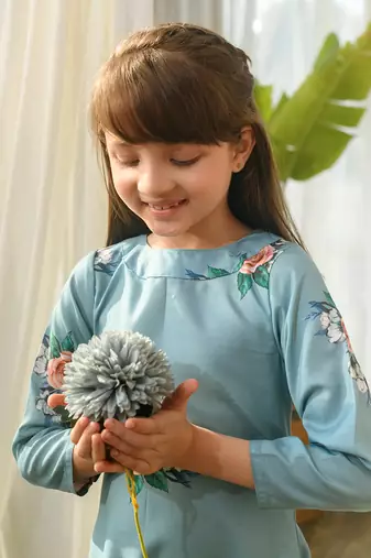 Dusty teal dhoti jumpsuit kids