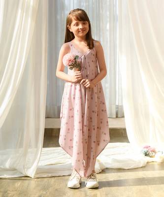 Rosey pink palazzo jumpsuit kids 1