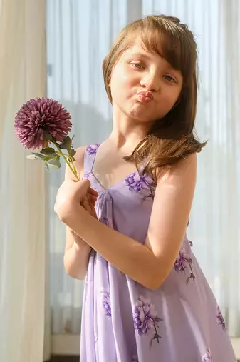 Very peri lilac palazzo jumpsuit kids