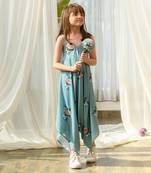 Dusty teal palazzo jumpsuit kids