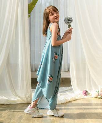 Dusty teal palazzo jumpsuit kids 2