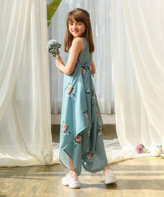 Dusty teal palazzo jumpsuit kids 3