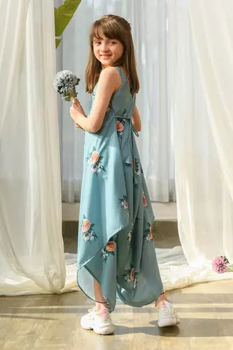 Dusty teal palazzo jumpsuit kids