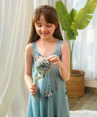 Dusty teal palazzo jumpsuit kids 4