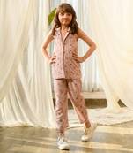 Rosey pink quilted pant suit kids
