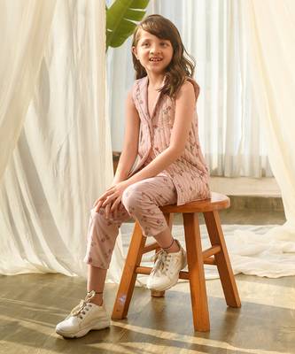 Rosey pink quilted pant suit kids 4