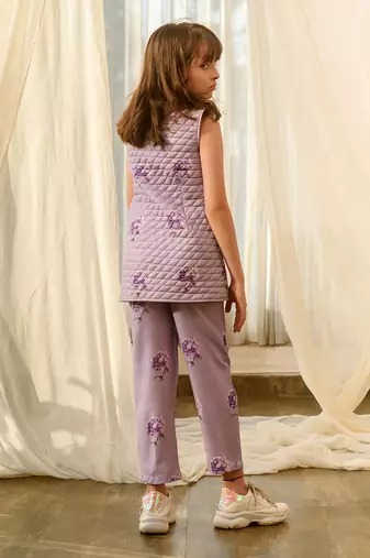 Very peri lilac quilted pant suit kids