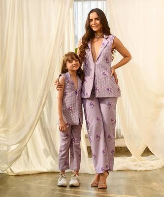 Very peri lilac quilted pant suit kids 5