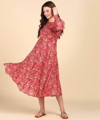 Multicolor Printed Cotton Round Kurta 1