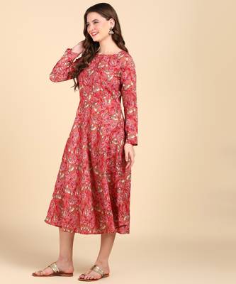 Multicolor Printed Cotton Round Kurta 3