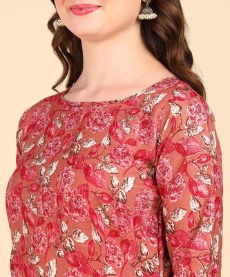 Multicolor Printed Cotton Round Kurta 4