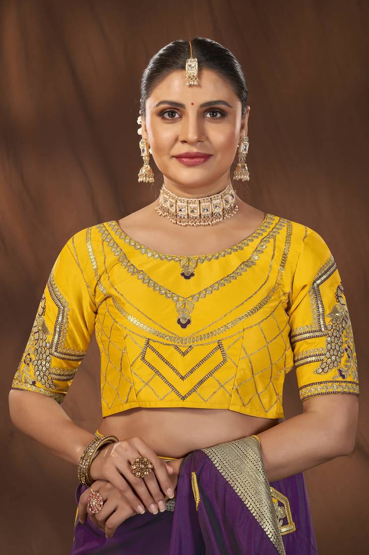 Manohari designer most trendy woven purple saree with unstitch blouse piece