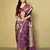 Elora silk blend banarasi woven designer saree for women (purple)