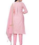 Kimisha women's pink cotton jacquard unstitched dress material