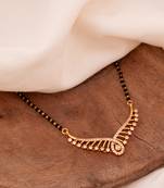  black beads single line mangalsutra 16" one gram gold