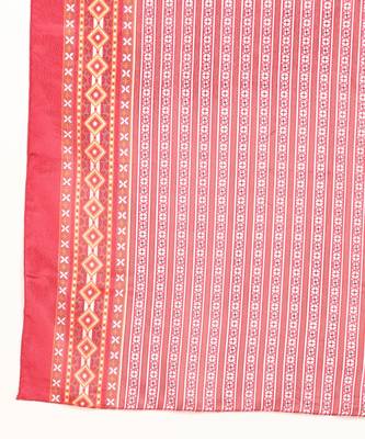 Women's Red Printed Cotton Kurti With Foil Printed Dupatta Set 4