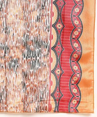 Women's Mustard Printed Cotton Kurti With Foil Printed Dupatta Set 6