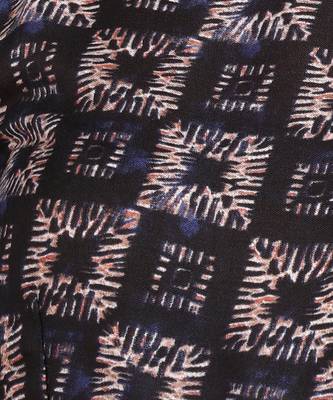 Women's Navy blue Printed Cotton Kurti With Foil Printed Dupatta Set 6