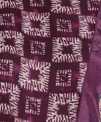 Women's Purple Printed Cotton Kurti With Foil Printed Dupatta Set 4