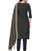 Navy Blue Cotton Jacquard Unstitched Dress Material