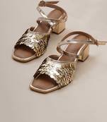 Gold Sequin Embellished Heels