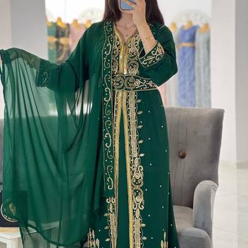 Emerald Green Moroccan Kaftan for Wedding 2