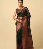 BLACK  FANCY TRENDY JACCQUARD SAREE