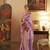 Kimisha women's lilac silk woven saree with unstitched blouse piece