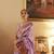 Kimisha women's lilac silk woven saree with unstitched blouse piece