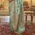 Kimisha women's turquoise woven saree with unstitched blouse piece