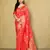 Elora silk blend banarasi woven designer saree for women (pink)