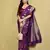Elora silk blend banarasi woven designer saree for women (purple)