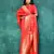 Elora silk blend banarasi woven designer saree for women (red)