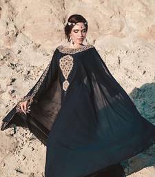 Black Georgette Zari Work Kaftan