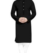 Textile cloth men's black color cotton kurta payjama set