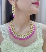 Hot Pink Kundan Necklace set