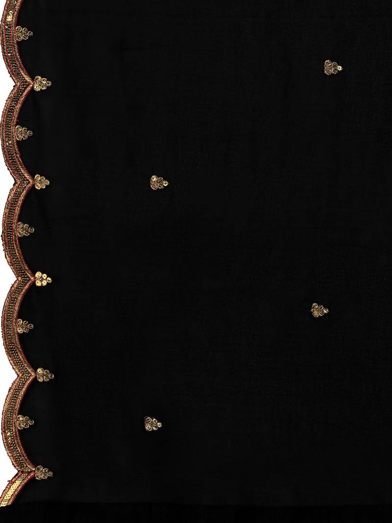 Georgette Embroidered Black Salwar Suit with Dupatta 3 pieces set