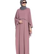 ABAYA WITH GEORGETTE CAPE - BLACK & GREY