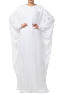 White Kashibo Plain Kaftan  1