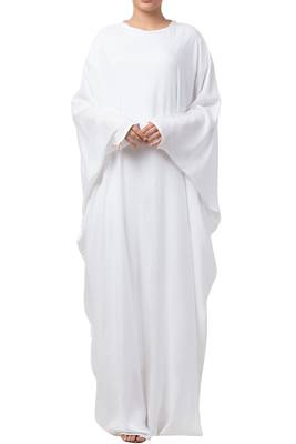 White Kashibo Plain Kaftan  2