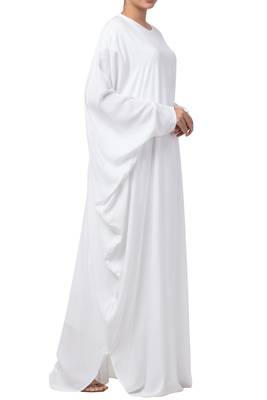 White Kashibo Plain Kaftan  4